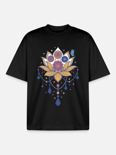 Spirituality Meditation Sacred Geometry - Boxy Heavyweight Unisex Organic T-Shirt by Stanley/Stella - black