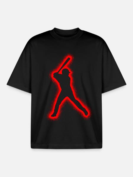 Baseball Boys Men Baseball Players - Boxy Heavyweight Unisex Organic T-Shirt by Stanley/Stella - black