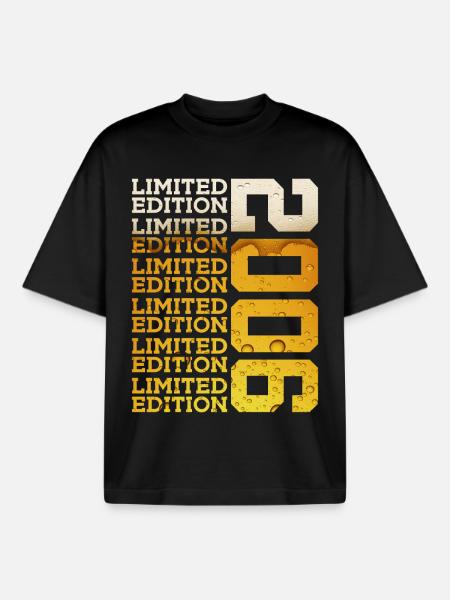 LIMITED EDITION 2006 BEER 20TH BIRTHDAY - Boxy Heavyweight Unisex Organic T-Shirt by Stanley/Stella - black