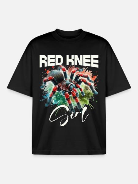 Fille Tarentule aux Genou Rouges - T-shirt unisexe boxy épais biologique Stanley/Stella - noir