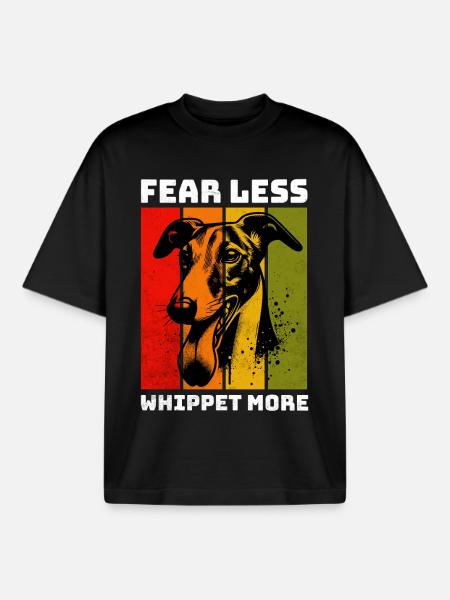 Lévrier Whippet - T-shirt unisexe boxy épais biologique Stanley/Stella - noir
