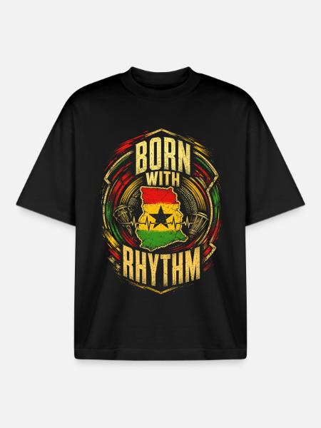 Ghana Ghanese Ghanesisch - T-shirt unisexe boxy épais biologique Stanley/Stella - noir