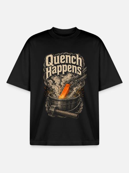 Blacksmith Blacksmith Farrier Quench Happens - Boxy Heavyweight Unisex Organic T-Shirt by Stanley/Stella - black