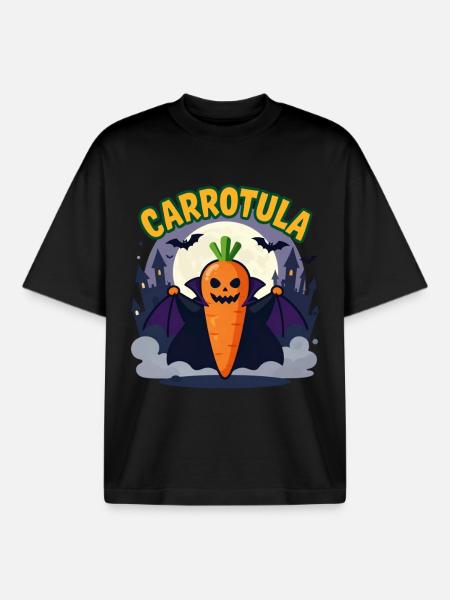 Carrotula Carrot Vampire Halloween Costume Joke - Boxy Heavyweight Unisex Organic T-Shirt by Stanley/Stella - black