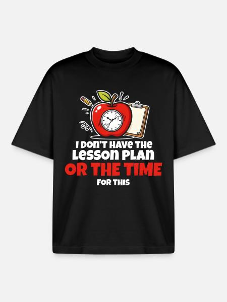 Time Crunch Lesson Meme - Boxy Heavyweight Unisex Organic T-Shirt by Stanley/Stella - black