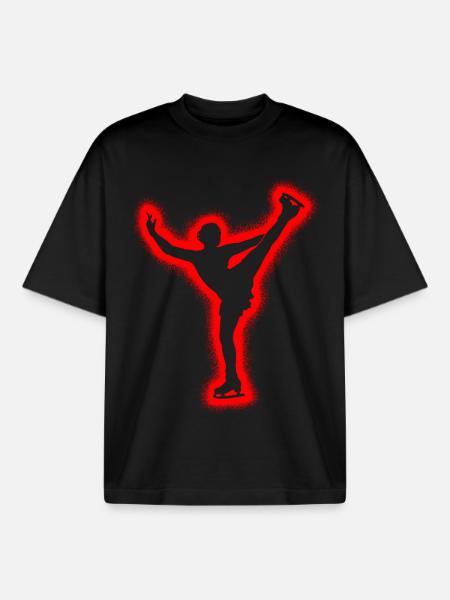 Eislaufen Eiskunstläuferin Mädchen Eiskunstlauf - Boxy Heavyweight Unisex Organic T-Shirt by Stanley/Stella - black