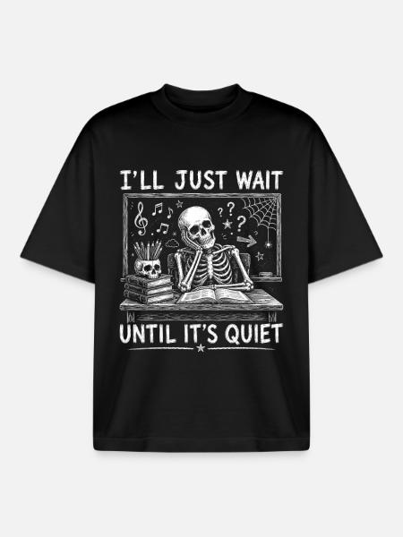 Lehrer, Halloween, Skelett - Boxy Heavyweight Unisex Organic T-Shirt von Stanley/Stella - Schwarz