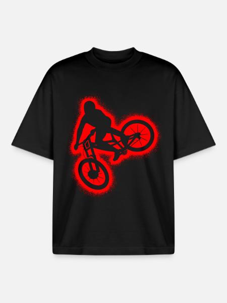 Descente Vélo VTT Hommes Garçons - T-shirt unisexe boxy épais biologique Stanley/Stella - noir