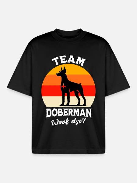 Team Dobermann - Boxy Heavyweight Unisex Organic T-Shirt von Stanley/Stella - Schwarz