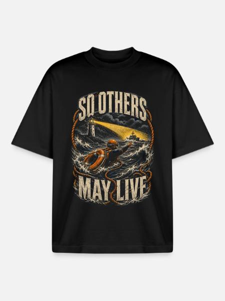 Küstenwache Rettungsschwimmer So Others May Live - Boxy Heavyweight Unisex Organic T-Shirt von Stanley/Stella - Schwarz