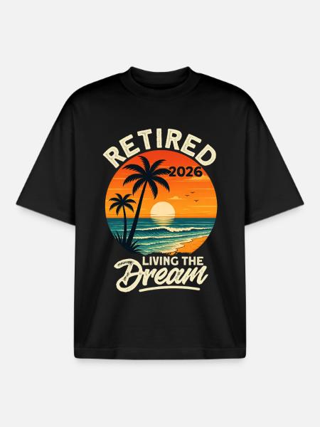 Retired 2026 Living The Dream - Boxy Heavyweight Unisex Organic T-Shirt von Stanley/Stella - Schwarz