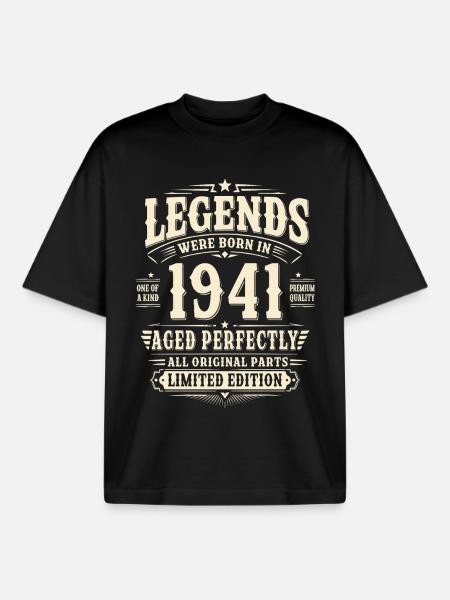 85-års fødselsdagsgave ægtemand 1941 Vintage Retro - Stanley/Stella unisex boxy heavyweight T-shirt økologisk - sort