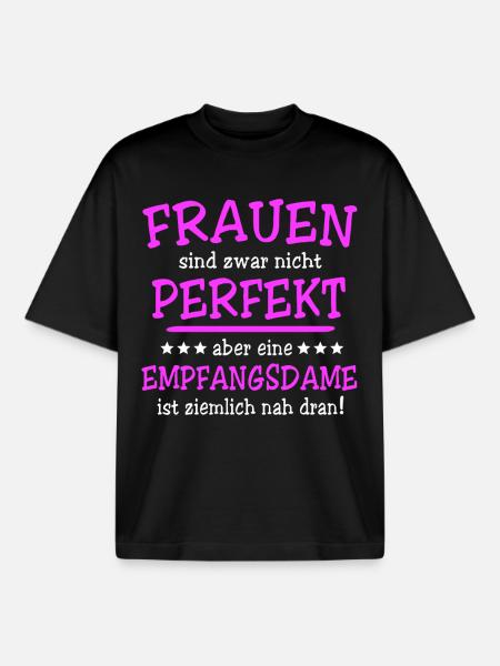 Empfangsdame Sprüche - Boxy Heavyweight Unisex Organic T-Shirt von Stanley/Stella - Schwarz