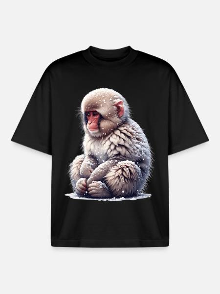 Snow Monkey - Boxy Heavyweight Unisex Organic T-Shirt by Stanley/Stella - black