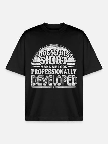 Developer Humor - Boxy Heavyweight Unisex Organic T-Shirt by Stanley/Stella - black
