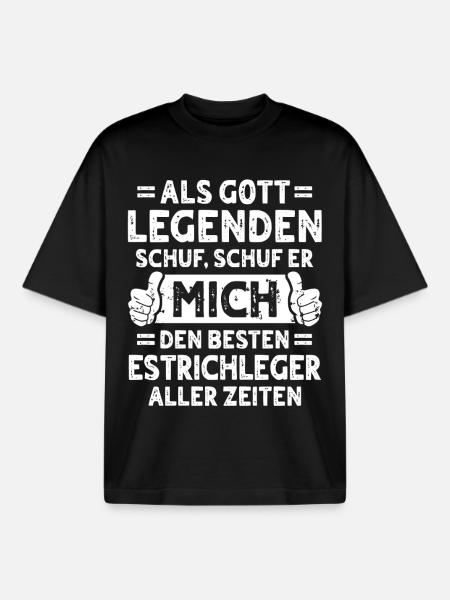Estrichleger - Boxy Heavyweight Unisex Organic T-Shirt von Stanley/Stella - Schwarz