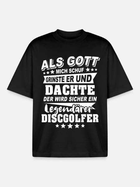 Discgolfer - Boxy Heavyweight Unisex Organic T-Shirt von Stanley/Stella - Schwarz