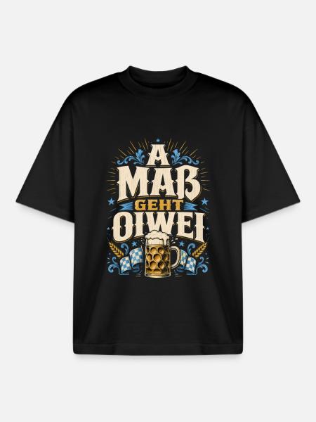 Bayerischer Bier Humor - Boxy Heavyweight Unisex Organic T-Shirt von Stanley/Stella - Schwarz