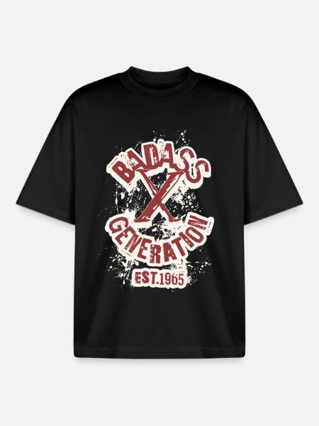 Badass Generation X 1965 - Boxy Heavyweight Unisex Organic T-Shirt by Stanley/Stella - black