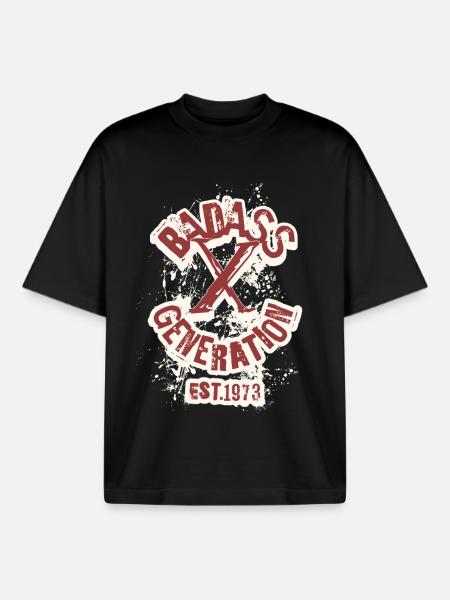 Badass Generation X 1973 - Boxy Heavyweight Unisex Organic T-Shirt by Stanley/Stella - black