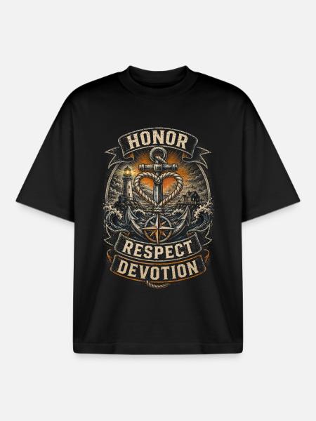 Coast Guard Lifeguard - Boxy Heavyweight Unisex Organic T-Shirt by Stanley/Stella - black