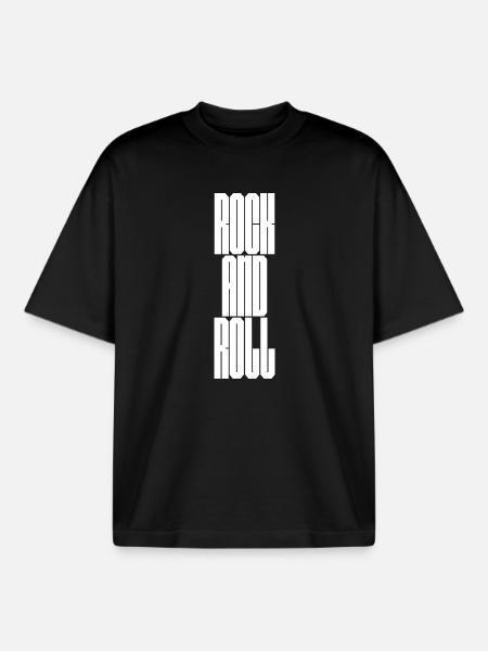 Rock'n'Roll Bold Typografie - Boxy Heavyweight Unisex Organic T-Shirt von Stanley/Stella - Schwarz