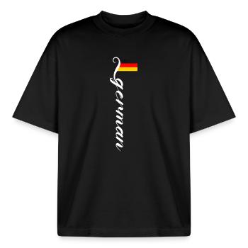 Deutschland - Boxy Heavyweight Unisex Organic T-Shirt von Stanley/Stella - Schwarz - Vorne - AI Model Male 185 light (185cm) & AI Model Female 172 dark (172cm)