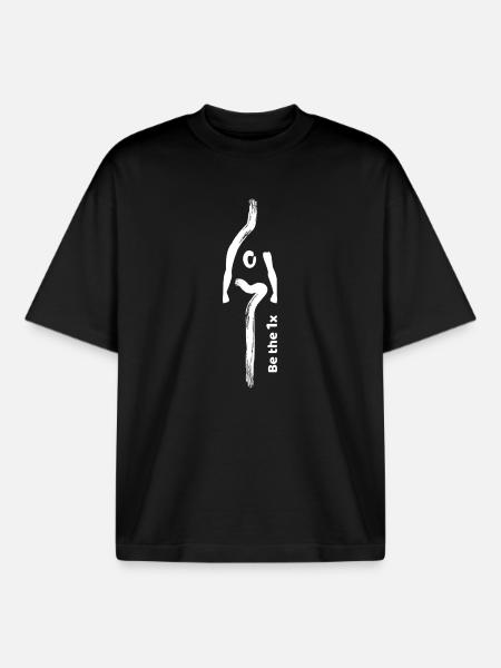 Be the 1x in white - Boxy Heavyweight Unisex Organic T-Shirt by Stanley/Stella - black