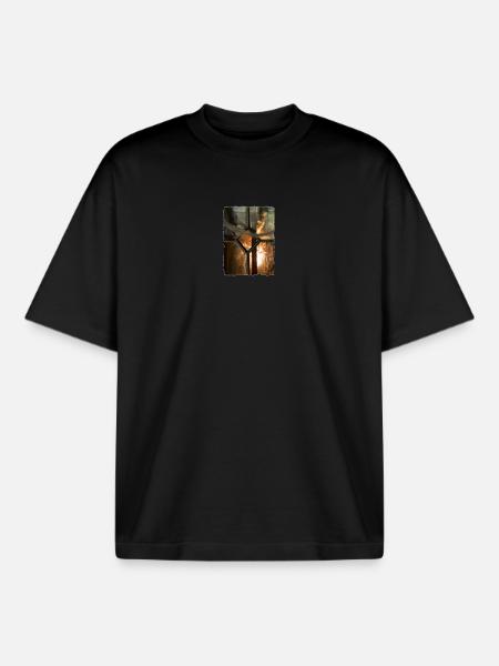 Attic children - Boxy Heavyweight Unisex Organic T-Shirt by Stanley/Stella - black