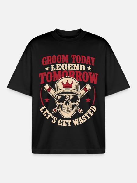 Groom Today Legend Tomorrow - Boxy Heavyweight Unisex Organic T-Shirt by Stanley/Stella - black