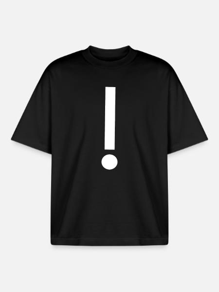 Exclamation Mark Template Design Pattern - Boxy Heavyweight Unisex Organic T-Shirt by Stanley/Stella - black