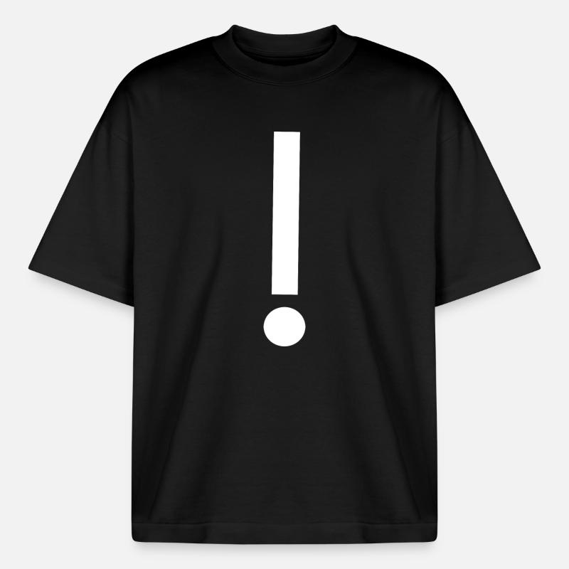 Exclamation Mark Template Design Pattern - Boxy Heavyweight Unisex Organic T-Shirt by Stanley/Stella - black