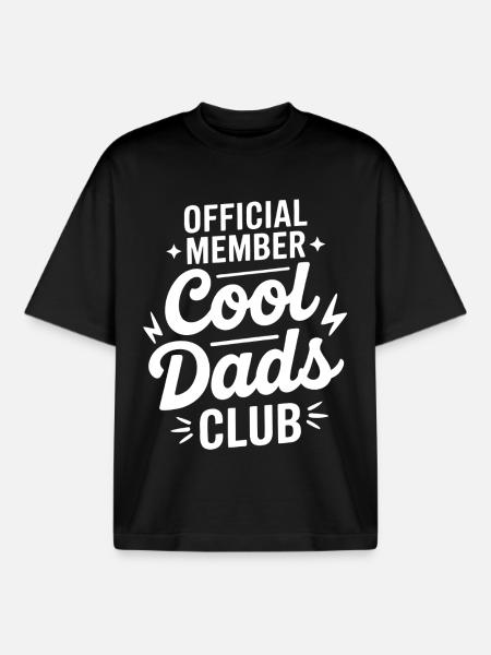 Cool Dads Club Official - Boxy Heavyweight Unisex Organic T-Shirt by Stanley/Stella - black