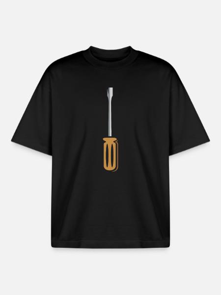 Screwdriver Tool Design for Craftsmen - Boxy Heavyweight Unisex Organic T-Shirt by Stanley/Stella - black