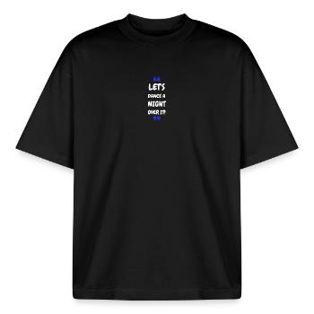 Let's Dance a Night Over It! - Boxy Heavyweight Unisex Organic T-Shirt von Stanley/Stella - Schwarz - Vorne - AI Model Male 185 light (185cm) & AI Model Female 172 dark (172cm)