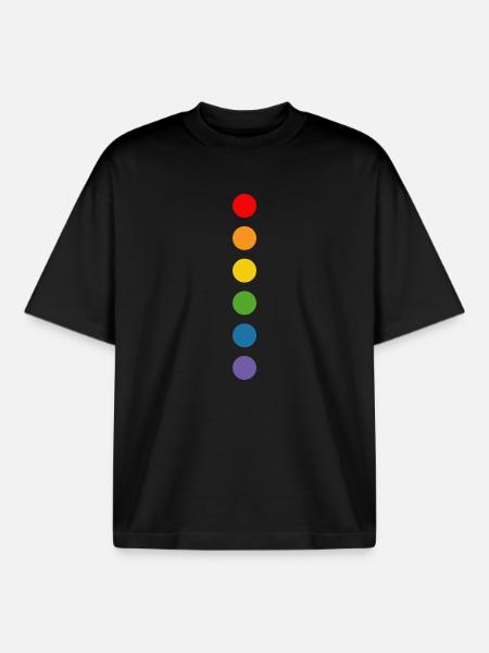 Rainbow rounds - Boxy Heavyweight Unisex Organic T-Shirt by Stanley/Stella - black