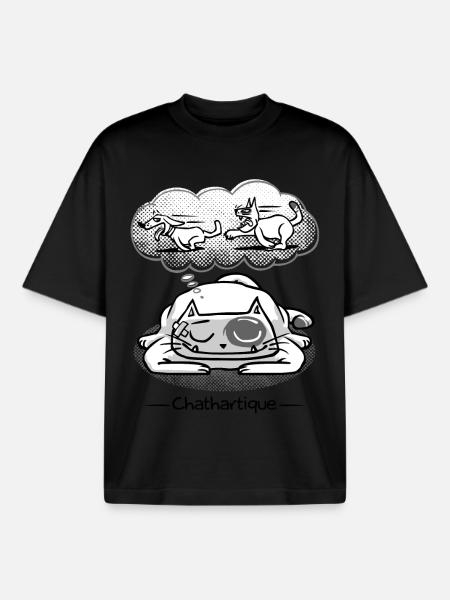 Un rêve chathartique - T-shirt unisexe boxy épais biologique Stanley/Stella - noir