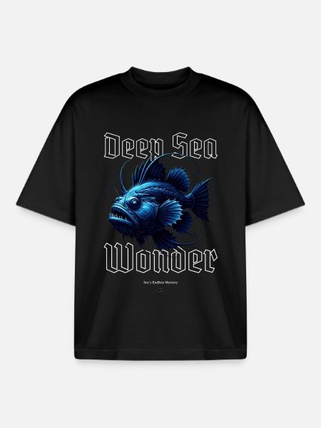 Deep Sea Wonder - Boxy Heavyweight Unisex Organic T-Shirt by Stanley/Stella - black