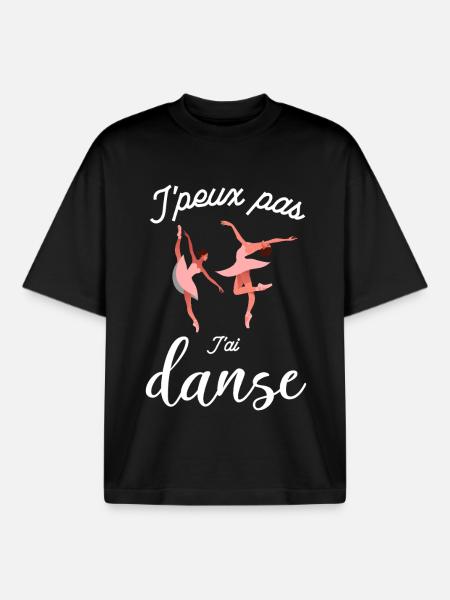 Jpeux pas Tai Danse - T-shirt unisexe boxy épais biologique Stanley/Stella - noir
