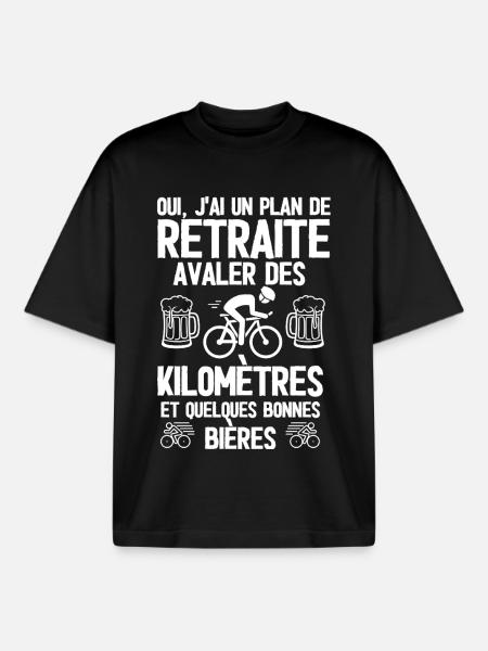 Retirement plan: bikes and beers - Boxy Heavyweight Unisex Organic T-Shirt by Stanley/Stella - black