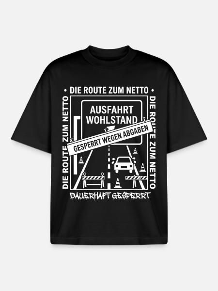 Die Route Zum Netto Dauerhaft Gesperrt - Boxy Heavyweight Unisex Organic T-Shirt von Stanley/Stella - Schwarz