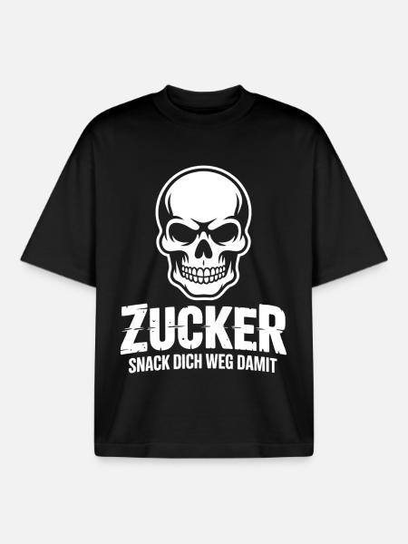 Sugar Skull Snack Design - Boxy Heavyweight Unisex Organic T-Shirt by Stanley/Stella - black