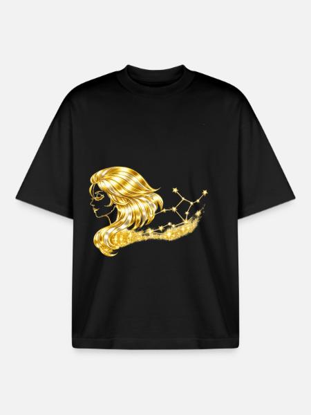 Zodiac sign Virgo - Boxy Heavyweight Unisex Organic T-Shirt by Stanley/Stella - black