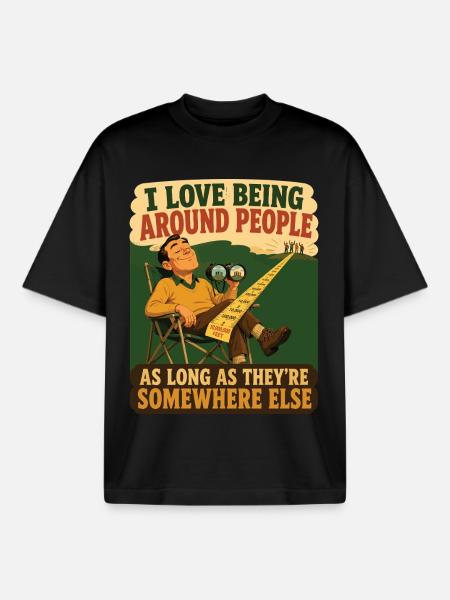 Unter Menschen mit Sicherheitsabstand - Boxy Heavyweight Unisex Organic T-Shirt von Stanley/Stella - Schwarz