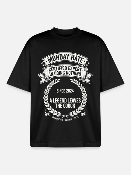 Monday Hate Certified Expert - Boxy Heavyweight Unisex Organic T-Shirt von Stanley/Stella - Schwarz