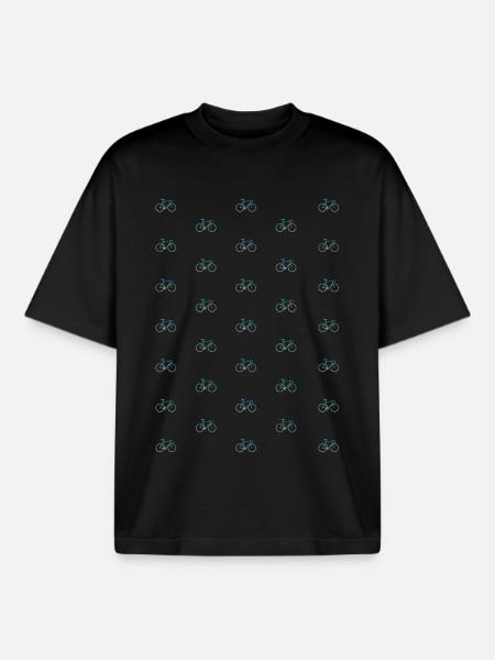 Many small road bikes - Boxy Heavyweight Unisex Organic T-Shirt by Stanley/Stella - black