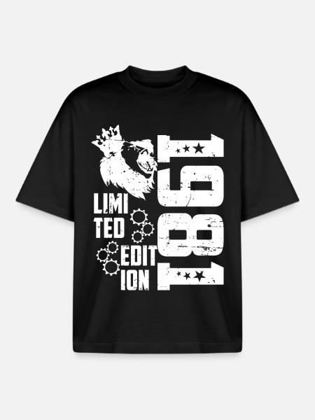 1981 Born Édition Limitée - T-shirt unisexe boxy épais biologique Stanley/Stella - noir