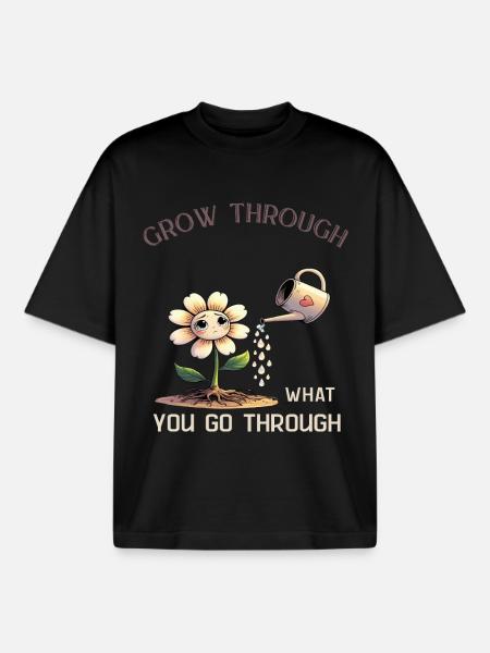 Emotionally strong – Grow &amp; heal - Boxy Heavyweight Unisex Organic T-Shirt by Stanley/Stella - black