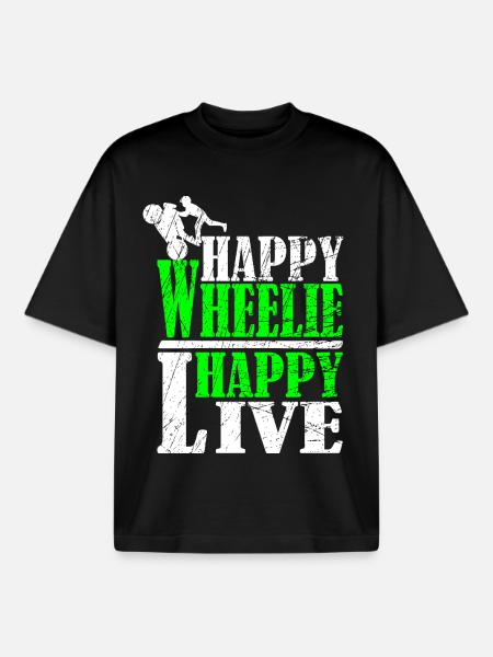 Wheelie Motiv - Boxy Heavyweight Unisex Organic T-Shirt von Stanley/Stella - Schwarz