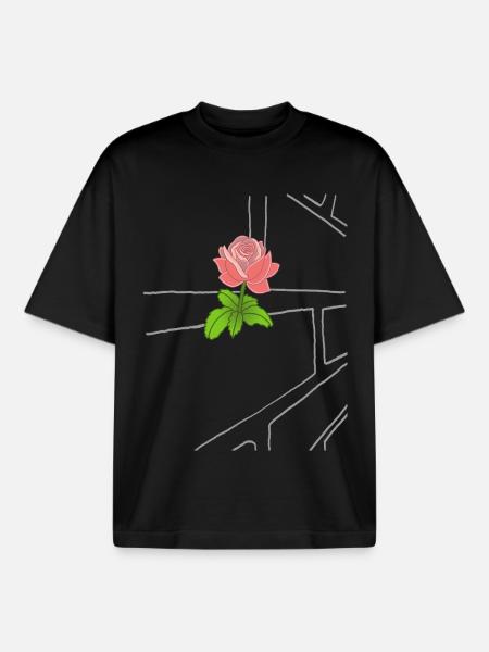 Le triomphe de la nature (rose) - Boxy Heavyweight Unisex Organic T-Shirt by Stanley/Stella - black